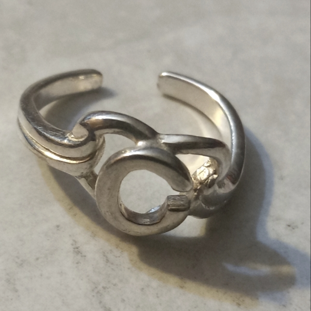 Sterling Silver Initial "C" Toe Ring - image 1